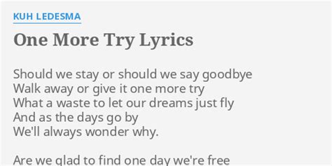 one more try lyrics|one more try lyrics kuh ledesma.